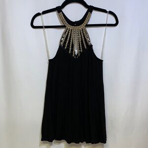 Crave Fame Black Top with Gold Detailing